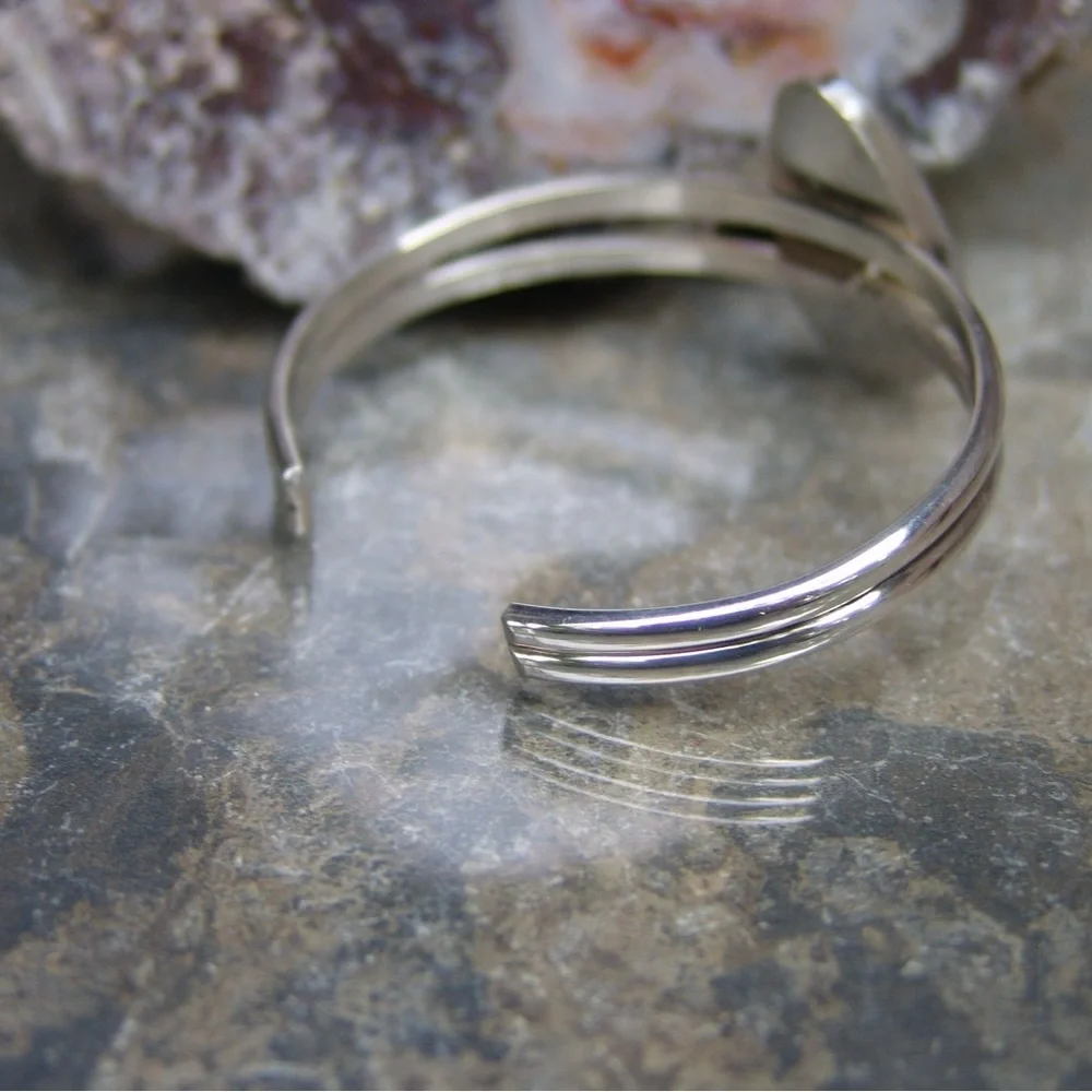 925 Sterling Silver Ruby Fushite Bracelet Cuff by Sandy Robinson Jewelry - Picture 5 of 7